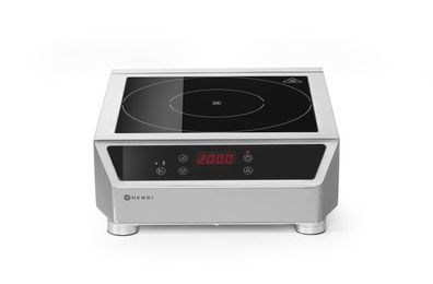 Hendi Induktionskocher 3500 D 3500 W 230 V Edelstahl Hartglas Defekt