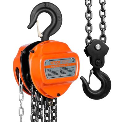 VEVOR Kettenzug 3 T 2,8 m Hubhöhe Flaschenzug G80-Kette 360 Grad Haken