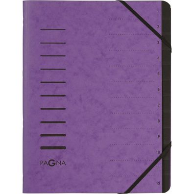 PAGNA Ordnungsmappe 12 Fächer violett