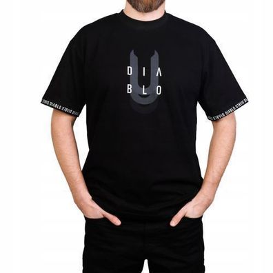 DIABLO T-Shirt Herren-T-Shirt aus Baumwolle Bequem 3D-Aufdruck Schwarz Größe XL