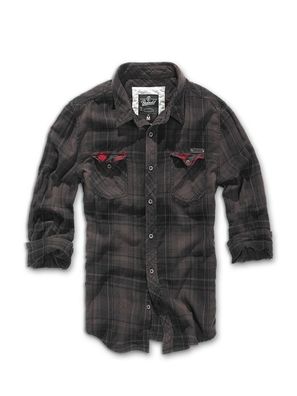 Brandit Hemd Checkshirt Duncan in Brown-Black