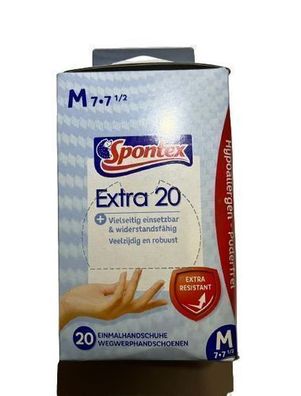 Spontex Haushaltshandschuhe Groesse 7-7,5, 20 Stueck Premiumqualitaet