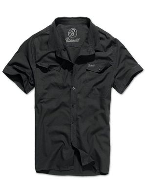 Brandit Hemd Roadstar Shirt, 1/2 Sleeve in Black