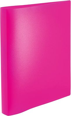 HERMA 19712 Ringbuch A4 Transluzent Neon Pink, schmal, 2 Ringe, stabiler Kunststoff,