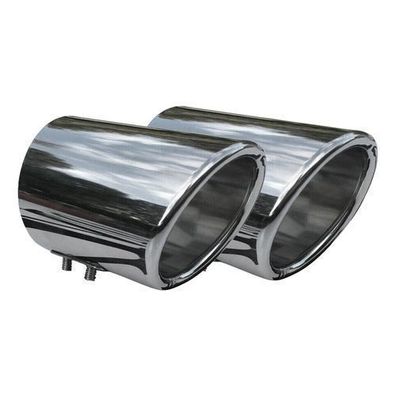 Auspuffblende Endrohr für Mercedes M Klasse ML 1997-2015 Stahl Chrom 60mm 2tlg