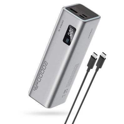 Cuktech Powerbank CUKP200XGLGR 100W 20000mAh 2 x USB-C 1 x USB-A - grau