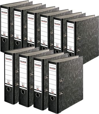 Original Falken 10er Pack Recycling Plus Ordner Wolkenmarmor. Made in Germany. 8 cm b