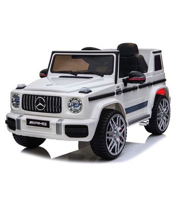 Mercedes G63 AMG Kinder Elektrofahrzeug in weiß Lithium Akku - lizenziert, Leder