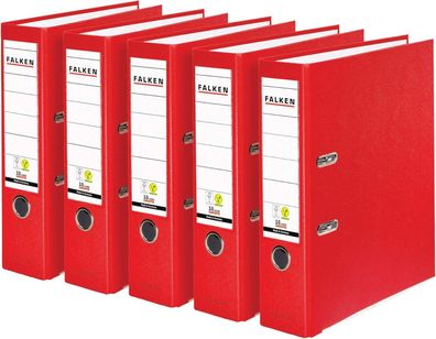 Original Falken 5er Pack PP-Color Kunststoff-Ordner. Made in Germany. 8 cm breit DIN
