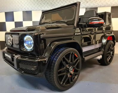 Mercedes G63 AMG in Schwarz - Kinder Elektroauto lizenziert mit Leder, EVA, RC