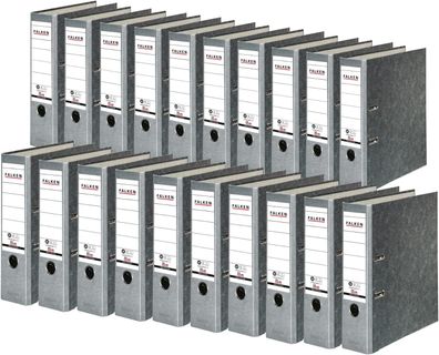 Original Falken 20er Pack Recycling-Ordner Wolkenmarmor. Made in Germany. 8 cm breit