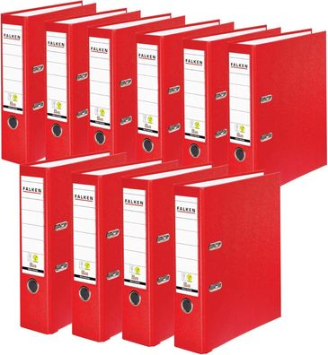 Original Falken 10er Pack PP-Color Kunststoff-Ordner. Made in Germany. 8 cm breit DIN