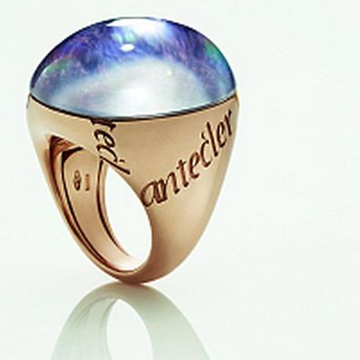 Chantecler - Frau - C.35768 - Anello in oro rosa 9 ct, charoite e cristallo di rocca