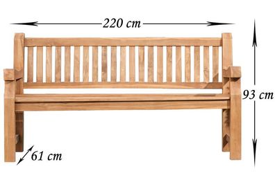 Teakbank Jackson 220 cm