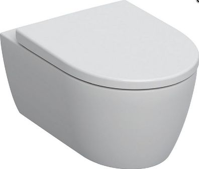 Geberit GE iCon Set Wand-WC mit WC-Sitz, Rimfree Tiefspüler, geschl. Form, T:53cm, we