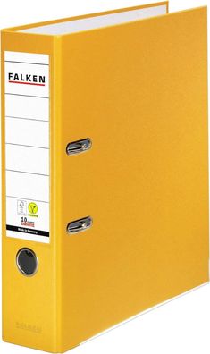 Original Falken PP-Color Kunststoff-Ordner. Made in Germany. 8 cm breit DIN A4 gelb R