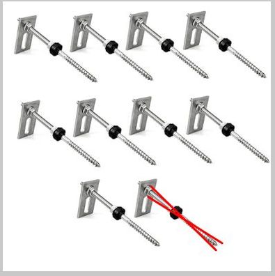 Offgridtec Edelstahl-Stockschraube M10x200 fér Solarmontage 9 Stéck