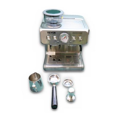 VEVOR Espressomaschine mit Mahlwerk 15 Bar Milchaufschäumer Dampfdése