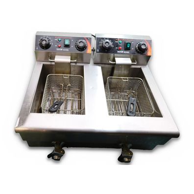 VEVOR Kommerzielle Fritteuse 2x8L Doppeltank Edelstahl Defekt Heizelement
