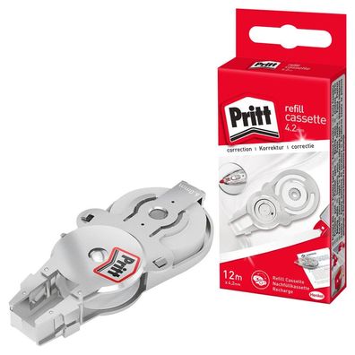 Pritt PRX4H Korrektur Roller Refillkassette, Bandlänge: 12 m, Bandbreite: 4,2 mm, 1 S