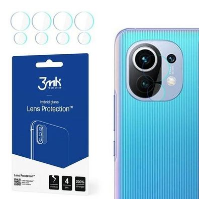 4er Pack ] 3MK FlexibleGlass Lens kompatibel mit Xiaomi Mi 11 Hybridglas Kamerag