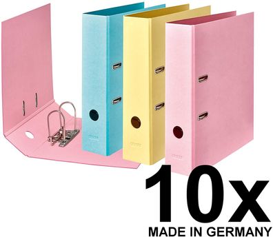 Original Falken 10er Pack Vegan-Ordner Pure Pastell. Made in Germany. 8 cm breit DIN