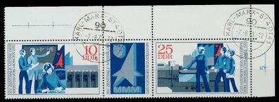 DDR Zusammendruck Nr WZd278 zentrisch gestempelt 3ER STR ECK X12FB12
