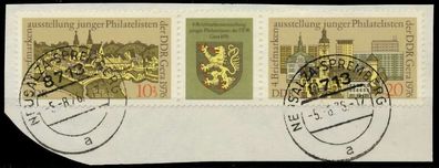 DDR Zusammendruck Nr WZd332 zentrisch gestempelt 3ER STR X136606