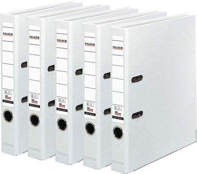 Original Falken 5er Pack PP-Color Kunststoff-Ordner. Made in Germany. 5 cm schmal DIN