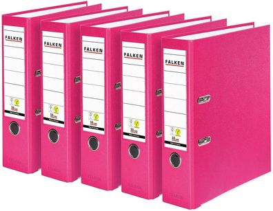 Original Falken 5er Pack PP-Color Kunststoff-Ordner. Made in Germany. 8 cm breit DIN