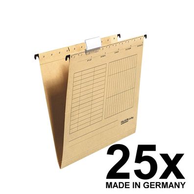 25x Falken Hängetasche 80004328 UniReg, braun 230g/m²-Kraftkarton, seitlich offen
