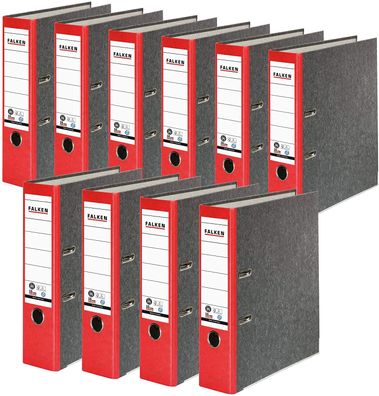 Original Falken 10er Pack Recycling-Ordner Wolkenmarmor. Made in Germany. 8 cm breit