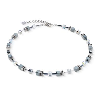 Coeur de Lion Halskette 4015-10-1217 GeoCUBE® Silber, Grau, Schwarz