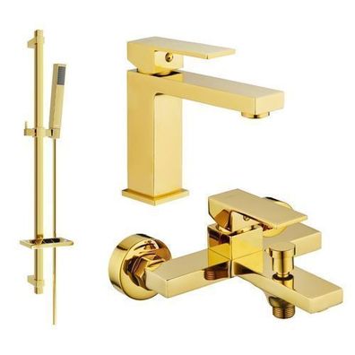 Mexen Uno DQ77 Badewannenset, Gold - 71403DQ77-50