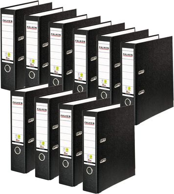 Original Falken 10er Pack PP-Color Kunststoff-Ordner. Made in Germany. 8 cm breit DIN