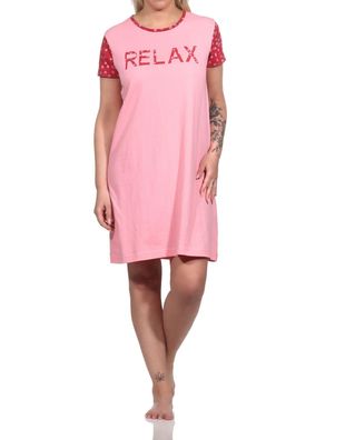 Kurzarm Damen Nachthemd im Casual Look - 122 214 10 757