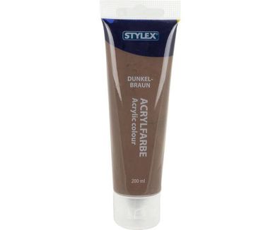 Acrylfarbe 200 ml STYLEX Acryl Farben Malfarbe Künstlerfarbe braun Dunkelbraun