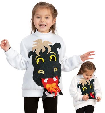 narrenwelt Feuerdrache Drachen KIDS Kostüm mit aufklappbarer Bauchtasche Kinder Unise