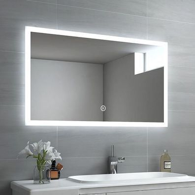 EMKE LED Badspiegel Mit Beleuchtung Wandspiegel Badezimmerspiegel Lichtspiegel