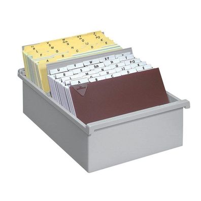 HAN 955-0-11 Karteitrog Karteikasten DIN A5 quer, Lichtgrau