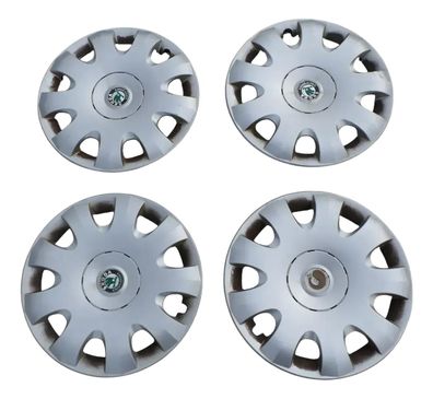 4 Stück Original Skoda Octavia 1Z Radzierkappe Radkappe 15 Zoll 1Z0601147A