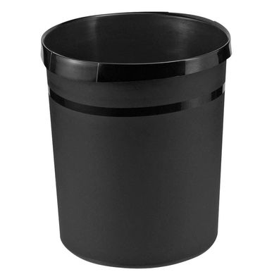 HAN Papierkorb GRIP, 18 Liter, rund, 2 Griffmulden, extra stabil, schwarz