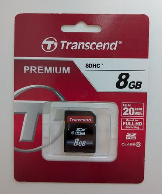 NEU: 8 GB Transcend Premium SDHC Class 10 8GB Secure Digital SD TS8GSDHC10