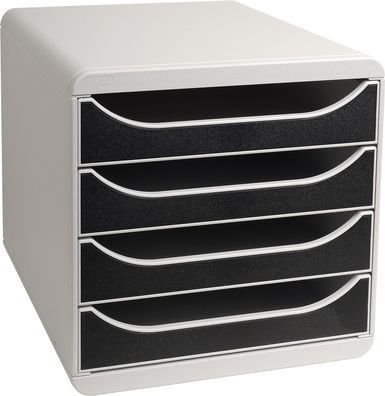 Exacompta 310014D Premium Ablagebox mit 4 Schubladen für DIN A4+ Dokumente. Belastbar