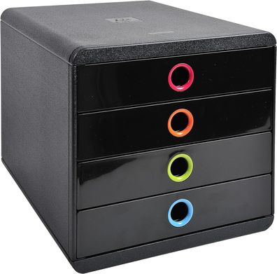 Exacompta 314498D Premium Ablagebox mit 4 Schubladen für DIN A+ Dokumente. Belastbare