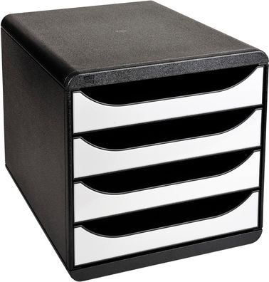 Exacompta 3104213D Premium Ablagebox mit 4 Schubladen für DIN A4+ Dokumente. Belastba