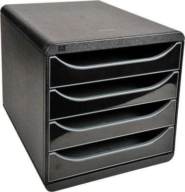 Exacompta 3104214D Premium Ablagebox mit 4 Schubladen für DIN A4+ Dokumente. Belastba