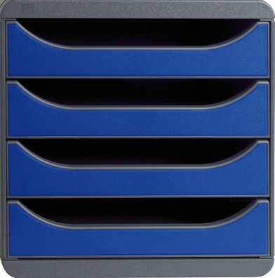 Exacompta 310703D Premium Ablagebox mit 4 Schubladen für DIN A4+ Dokumente. Belastbar