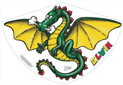 Paul Günther 1181 - Kinderdrachen Elwin, Einleinerdrachen aus robuster PE-Folie mit v