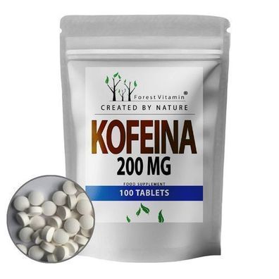 Koffeintabletten 200mg - Koffein 100 Tabletten - Training Fokus - Forest Vitamin